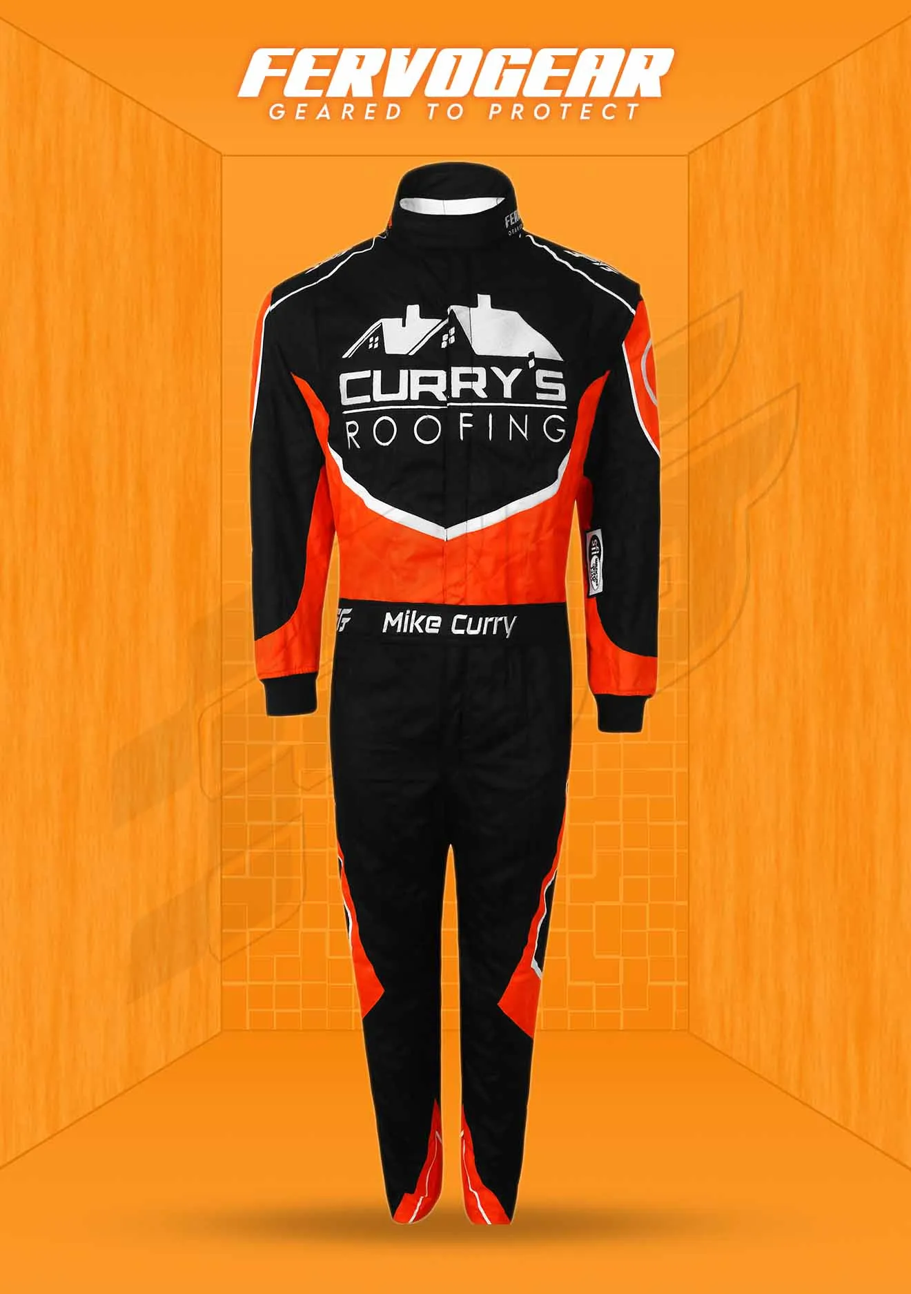 Custom race suit construction and detail