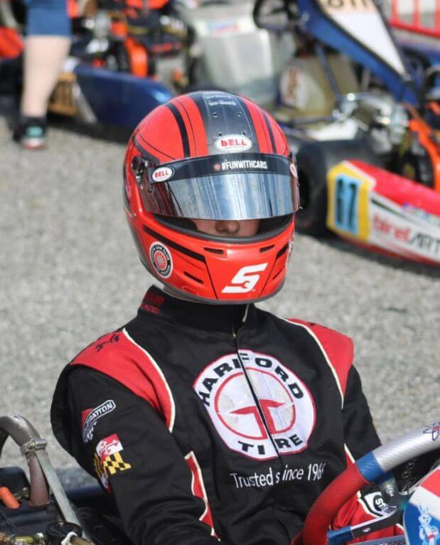 Ryan Denher wearing a custom FervoGear single-layer race suit