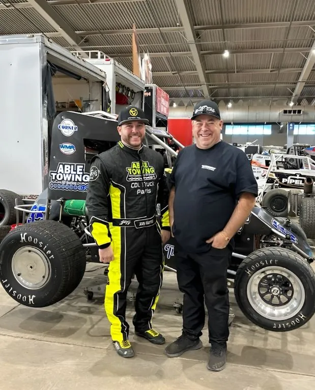Joey Klemish wearing a custom FervoGear race suit