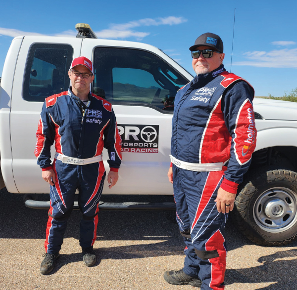 Driver wearing a FervoGear custom race suit